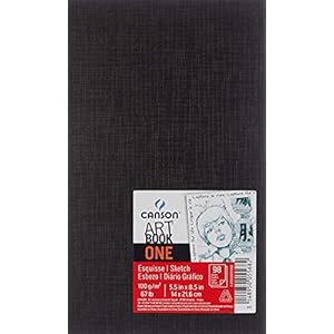 Canson Notebook met Tranchefile Tekenpapier, Art Book One/200005568, 100 vellen, Wit, 100g, 14 x 21,6 cm