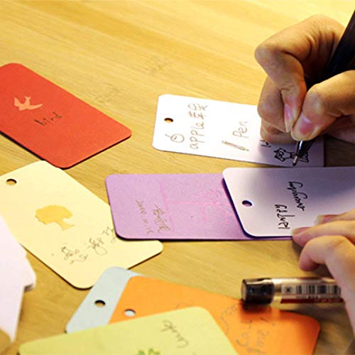 Blank Flash Cards 300 Pieces 2.2 X 3.5 Inches Multicolor Kraft Paper Binder Ring Easy Flip Flash Card Study Cards Memo Scratch Pads Bookmark Diy Greeting Card Index Card Stock Note Card #TOP7