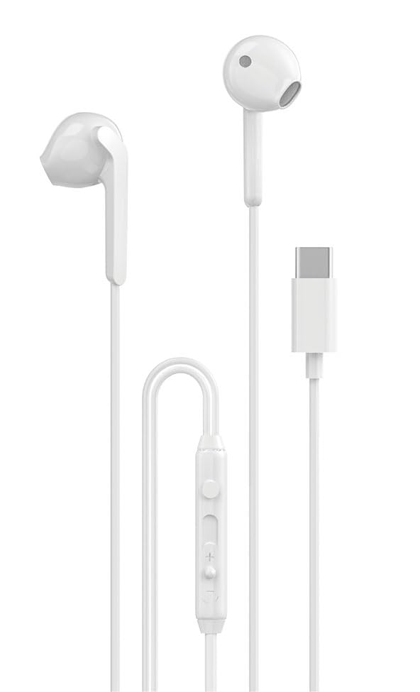 DUDAO X3C in-Ear Type C Wired Earphones,Tangle Free 1.2M Hi-Fi Stereo Noise Reduction 15mm Drivers in-Line Mic & Vol Controller compatiable with iPhone 16,15,S25/S24,Oppo,vivo Type-C Devices (White) DUDAO X3C in-Ear Type C Wired Earphones,Tangle Free 1.2M Hi-Fi Stereo Noise Reduction 15mm Drivers in-Line Mic & Vol Controller compatiable with iPhone 16,15,S25/S24,Oppo,vivo Type-C Devices (White)
