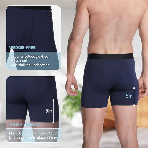 Nullktie Ultra Soft Modal Men's Underwear, Breathable Boxer Briefs No Fly, 4 Pack — view 5