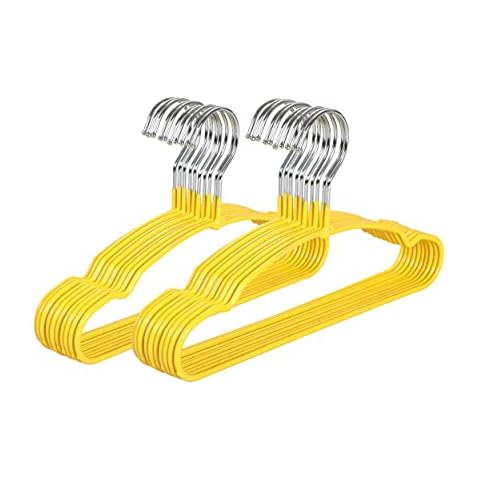 TOPIA HANGER Baby Hangers 20-Pack, Cute Kids Clothes Hangers Non-Slip Rubber Coating Children Clothes Hangers for Closet, Kids Hangers for Coats, Pants and Daily Standard Use (Yellow) Cover