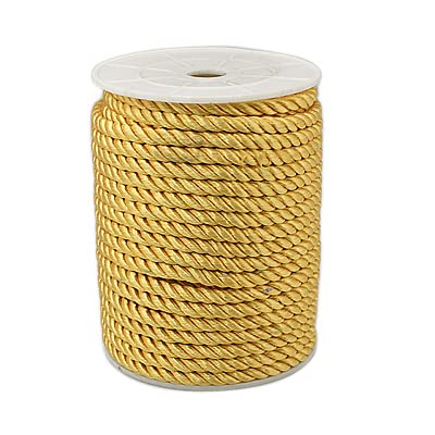 18 Yards Nylon Twisted Trim Cord Rope 5mm Gold Graduation Cord Silk Decorative Ropes for Sewing Home Decor Curtain Tieback Craft Jewelry Making