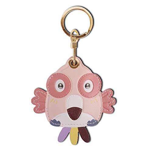 Image of Leather Keychain Case Holder Compatible with Apple AirTag, GPS Airtag Keychain Finder Tracker with Key Ring, Anti-Scratch Protective Air Tag Cover | Leather