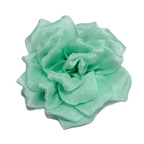 Image of Flash Camellia Flower Brooch Pin for Women Men Elegant Texture Fabric Dahlia Rose Floral Brooches Lapel Pins Dainty Wedding Holiday Party Costume Dress Accessories Jewelry