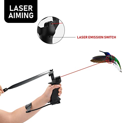 Dadonfang Laser Slingshot Set - Wrist Rocket Slingshots For Adults With 200 Ammo And Extra Sling Shot Bands, Perfect For Hunting, Shooting Practice And Fans Of Wrist Rocket #TOP1