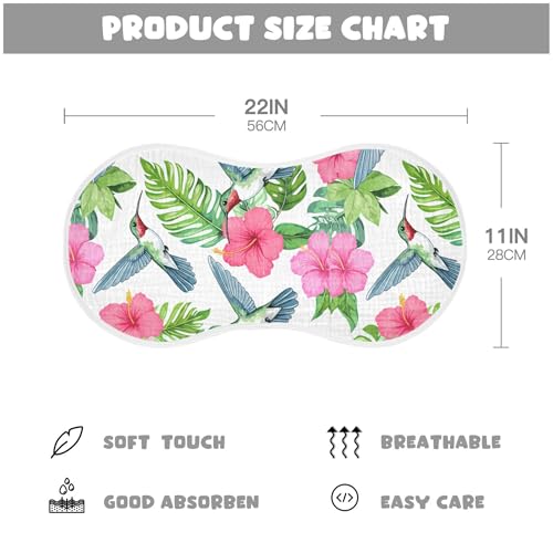 xigua Colorful Hummingbirds Muslin Baby Burp Cloths Set of 2, Super Soft & Absorbent Burping Rags, Cotton Burp Clothes Shower Gift for Newborn, Baby Girls and Boys4