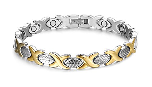 SunnyHouse Jewelry Stainless Steel Ladys Magnetic Bracelet Simple Style Anti-Fatigue in a Gift Box