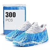 300 Stück Schuhüberzieher Einweg,CPE Überzieher Schuhe rutschfest,Schuhüberzieher Wasserdicht Blau Staubdicht,Ideal für Klinik,Labor,Überschuhe elastisch,Größe Einheitsgröße