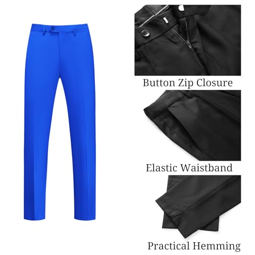 UNINUKOO Mens Tuxedo Suit Set 3 Piece Slim Fit One Button Formal Wedding Party Prom Suits for Men US Size XXL Royal Blue4