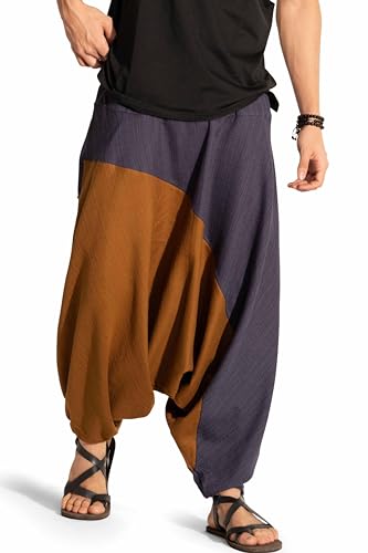 Image of The Veshti Company Stylish Harem Pants for Men's Cotton Hippie Style Baggy Oversized Yoga Pajama Pant