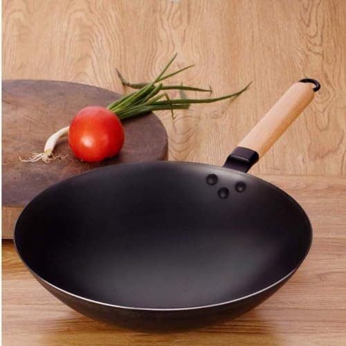 Wok artesanal con mango de acero inoxidable 36 cm miniatura 2