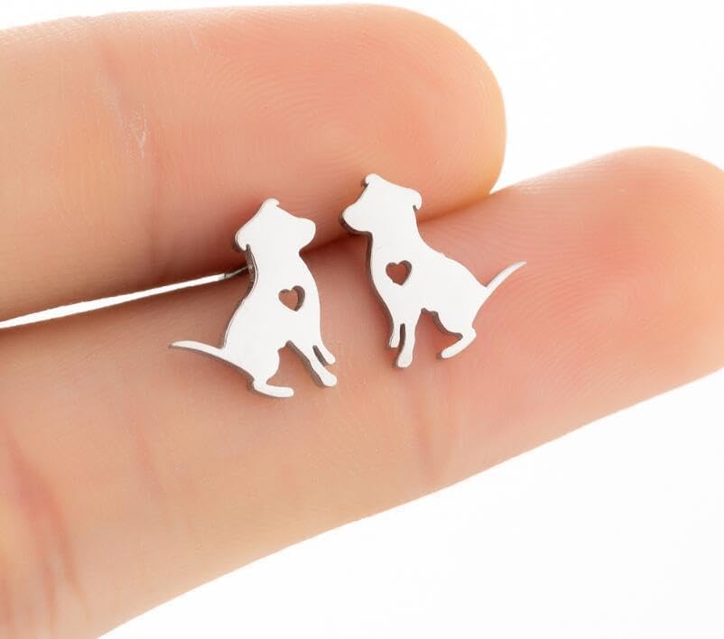 Stainless Steel Cute Tiny Puppy Dog Stud Earrings for Women Girls Dog Lovers Charming Jewelry Gift - Image 3