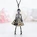 WDBUN Halskette Anhänger Shining Statement Kristallpuppe Halskette Kleid Handgemachte Neue Puppe Anhänger für Mädchen Frauen Modeschmuck Weihnachten Muttertag Valentinstag Geburtstag Geschenk