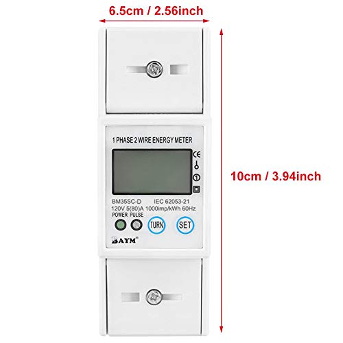 Image of BAYM 5(80) A 120V 60HZ Single Phase Din Rail Digital Modbus Smart Remote KWH Watt Hour Din-Rail Energy Multi-Function Meter LCD with Button 80A