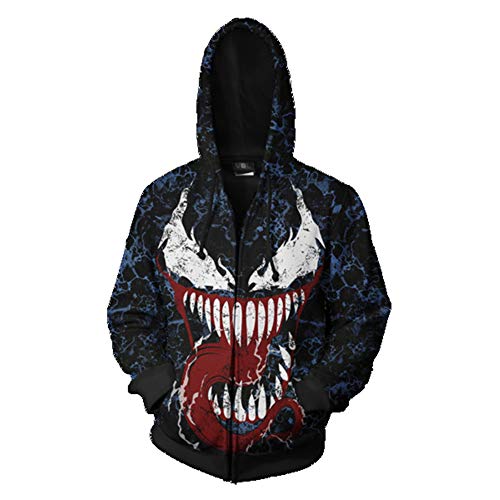 Xinxin Super Movies Series Anime 3D Cosplay Cardigan Zip Hoodie/Unisex Adult Black