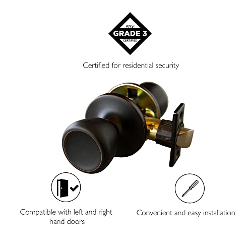 Design House 728717 Terrace 6-Way Universal Passage Hall And Closet Door Knob Oil Rubbed Bronze thumb #2