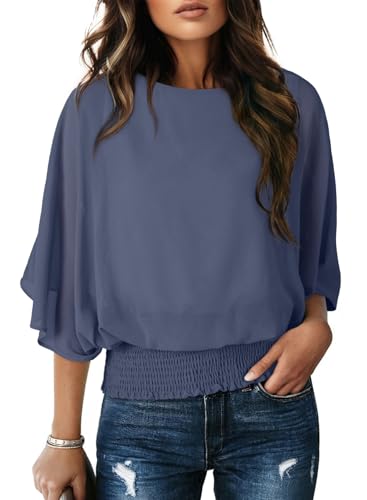 Dokotoo Women Blouses 3/4 Length Sleeve Womens...