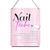 Rustic Wall Decor Nail Room Decor Inspirational Wall Hanging Wood Sign Nail Tech Noun Living Room Decor and Accessories Wooden Plaque Farmhouse Home Office Cubicle Nail Salon Beauty Room Decoration