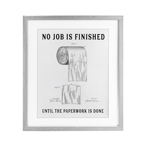 Impression encadrée No Job finished pour habiller un mur vide de toilettes