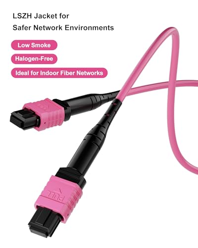 Image of OM4 MPO Breakout Cable 5M, 16 Fiber APC to 2 x 12 Fiber UPC, Type B Female MPO Multimode Fiber Patch Cable, LSZH, for 40G 100G 400G QSFP-DD QSFP28 Data Center Parallel Optics
