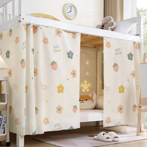 ITODA Bottom Bunk Bed Privacy Curtains for Dorm, Breathable Dustproof Blackout Single Sleeper Bed Canopy Cloth Curtain Shading Bedding Junior Students College Home Train Drapery - 2 PCS