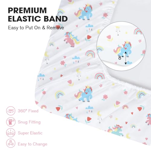 Image of Little Grape Land Crib Sheets for Girls, 2pk Baby Crib Fitted Sheet for Standard Size Crib and Toddler Mattress, Super Soft Baby Sheet