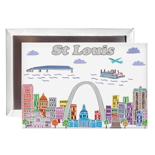 City Themed Artwork Magnet Collection by Beary Blu - Designed in The USA, Collectible Souvenirs Gifts 2.5