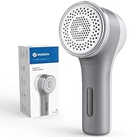 VASSON Fabric Shaver, Sweater Shavers to Remove Pilling, High-Perf Defuzzer, Rechargeable Electric Lint Shaver for Fuzz and Lint Balls from Clothing, Upholstery (Greyish White)