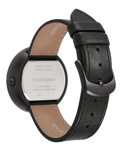 Ferragamo Ferragamo Curve V2 Collection Luxury Womens Watch Timepieces with a Black Strap, Case and Dial3
