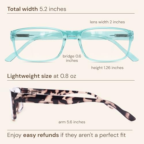 Image of Gaoye Reading Glasses Blue Light Blocking, Spring Hinge Readers for Women Anti Glare Filter Lightweight Eyeglasses (5-Pack Mix Color 2, 1.75)