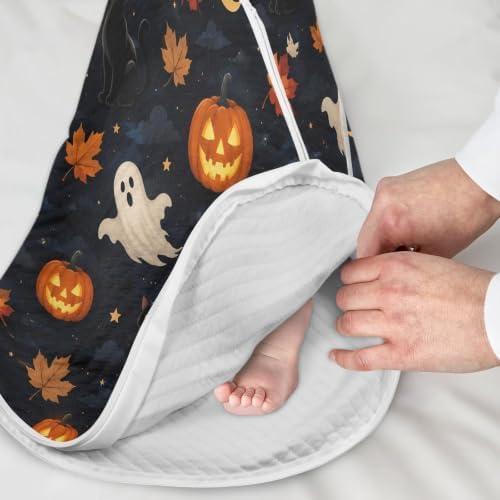 Kigai Happy Halloween Baby Sleep Sack Wearable Blanket Sleeping Bag 2-Way Zipper Soft Swaddle Transition Sack — view 4