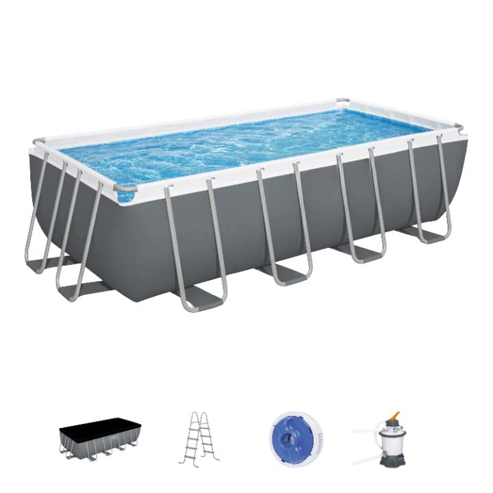 Above Ground Spa Pool Power Steel® 16' x 8' x 48"/4.88m x 2.44m x 1.22m Rectangular Swimming Pool Set (56671)