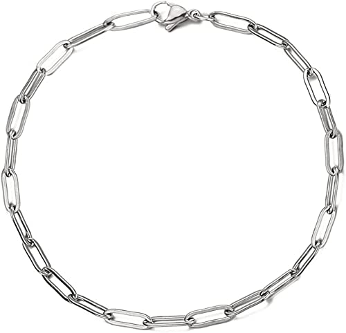 Savlano 925 Sterling Silver Solid Italian Diamond Cut Paperclip Link Chain Bracelet With Gift Box For Women & Men - Made In Italy (7, 5Mm) #TOP10