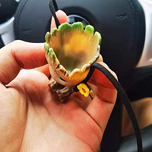 Car Hanging Accessories,Swing Smiling Little Tree Man,Car Mirror Hanging Accessories,Car Decoration Charm Pendant,Car Mirror Suspension Decoration,Car Charm Decoration,Lanyard: 70Cm Adjustable Length #TOP4