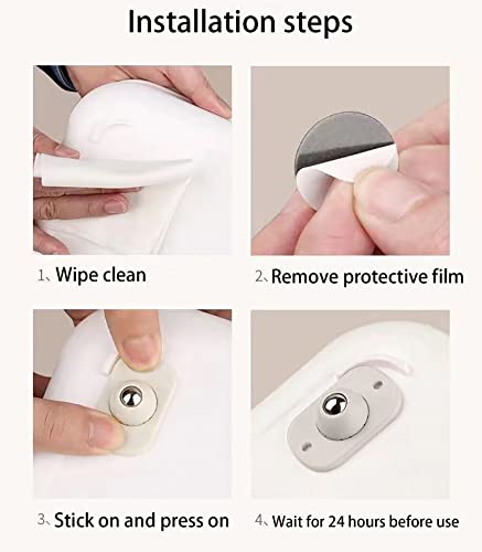 4 Pcs White Mini Self Adhesive Caster Wheels, With 4 Stainless Steel Rolling Balls,360°Rotation Self Adhesive Caster Wheels, Stainless Steel Rollers Universal Wheel For Trash Can, Furniture, #TOP6