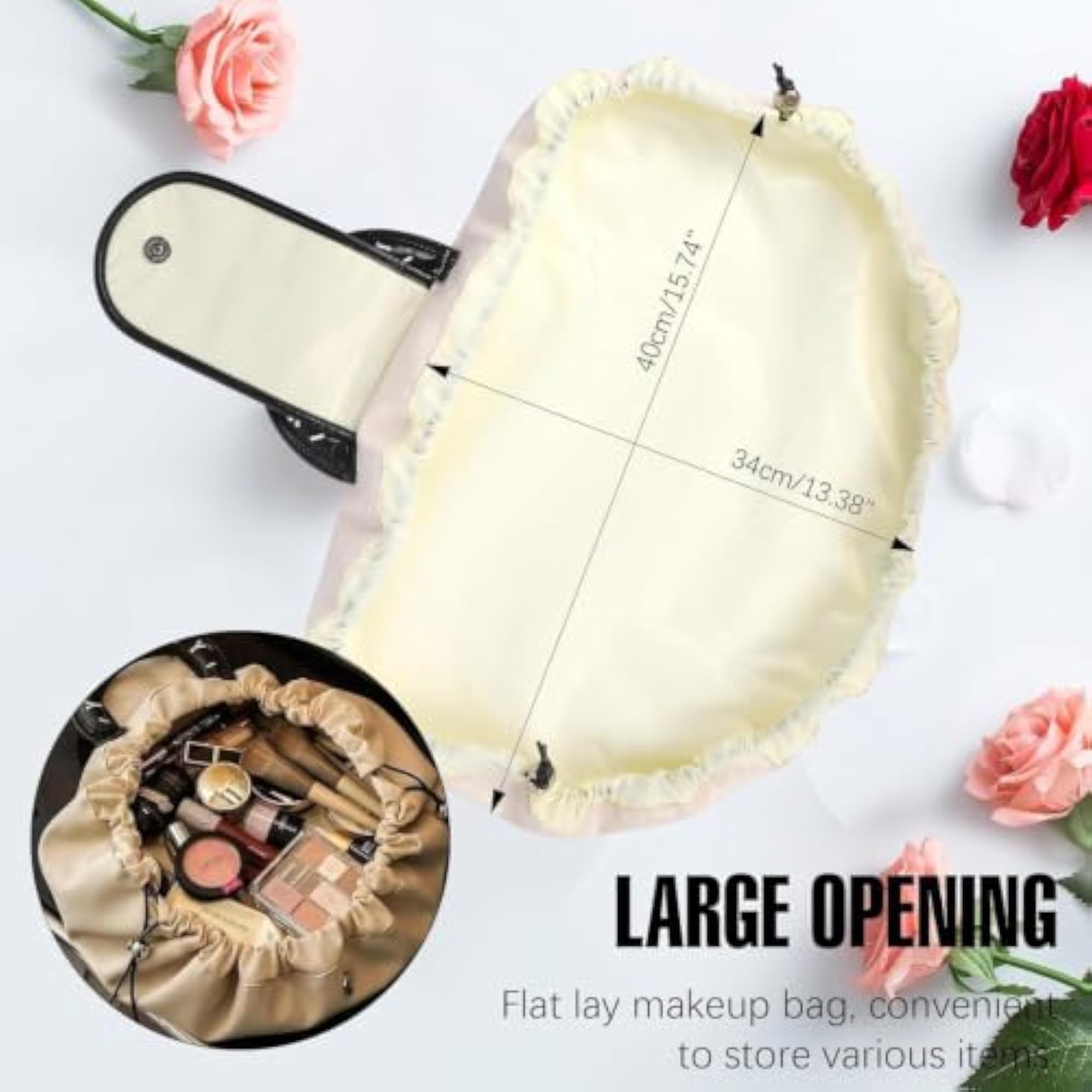 Drawstring Makeup Organizer Bag for Travel