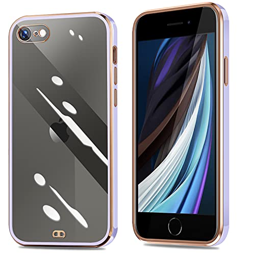 rusinaione �p�� iPhone SE3 / iPhone SE2 / 8 / 7 �P�[�X �N���A �ϏՌ� TPU ���^ �y�� �S�ʕی�J�o�[ iPhone SE2 �J�o�[ (�N���[�u��)