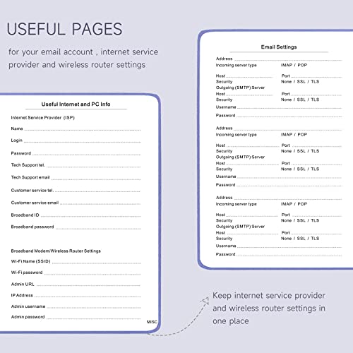 Tuparu TP-0011U Password Book With Alphabetical Tabs – Hardcover Internet Address & Password Organizer thumb #5