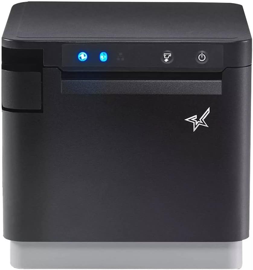 Star Micronics mC-Print3 3-inch Ethernet (LAN) / USB/Lightning Thermal POS Printer with CloudPRNT, Cutter, and External Power Supply - Black (Renewed)