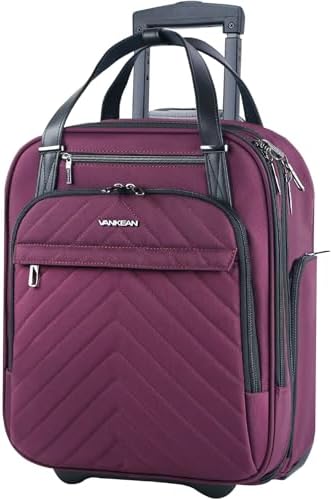 VANKEAN Carry On Underseat Multi-functional, 16-inch Underseater Lightweight Overnight Suitcase for Men Women