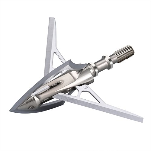 Savage Village 6 Broadheads 100 Grain Fixed Blades&2 Mechanical Blades, 1 Inch Cutting Diameter, Crossbow Broadheads, Silver Replacement Arrow Tips #TOP1