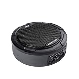 Levhorzn Marriola R8 Slim Under-Seat Powered Car Subwoofer, Round Design, Black