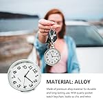 iplusmile Clip on Pocket Watch Open Face Watch with Key Buckle Portable Unisex Digital Watch for Students Men Doctor Nurses Women - Image 3