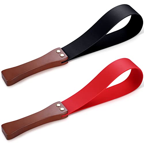 Zhanmai 2 Pcs Leather Riding Crop For Horses 19 Inch Spanking Paddle With Anti Slip Wooden Handle Riding Horse Tack Equestrian Crops For Spanking Equestrianism Sports, Black And Red #TOP7