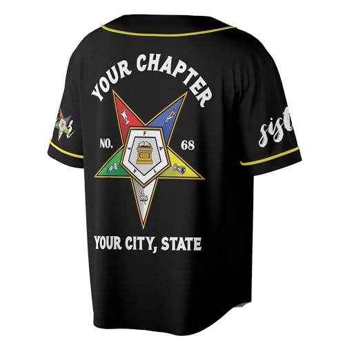 Customize Name, Chapter Name Masonic OES Order of The Eastern Star Sistar Freemason 3D Baseball Jersey S-5XL miniatura 3
