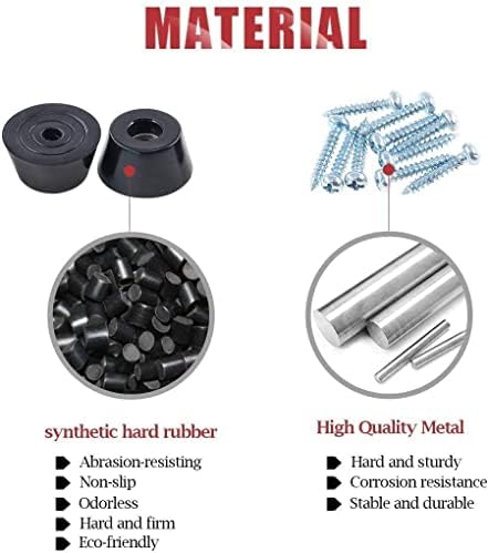 Black Round Rubber Feet Bumpers Pads with Matching Screws with Built in Stainless Steel Washer, 4 Sizes