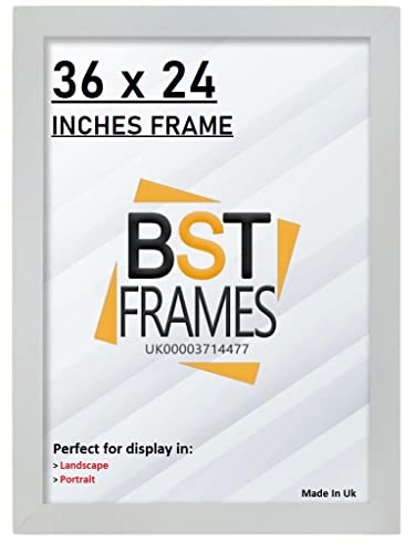 36 x 24 Inches Poster Frame 61 x 91.5cm - Picture Frames for Wall - Large Poster Frame - Large Photo Frame - 36 x 24 Inches Frame Large Maxi Poster Frame 61 x 91.5cm Wall Mounting (Silver)