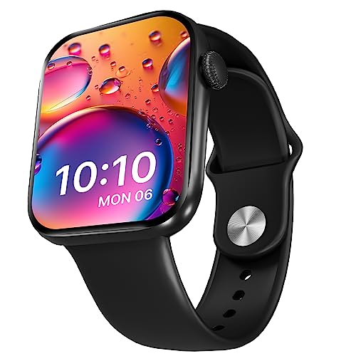 CrossBeats Stellr Largest 2.01″ Super AMOLED Always ON Bluetooth Calling Smartwatch with Rotating Crown, Built-In Games, Alarm, Calculator, 500+ Watch Faces, and Blood Oxygen Heart Rate Monitor-(Silicon Strap-Black)