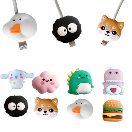 COYUN 8 Stück ladekabel Schutz, Früchte Tiere Kabelschutz, Kabel Schutz, Niedlich Tier beißt Kabel Saver Kabelbruchschutz Kunststoff Tiere Ladekabel Saver für Ladekabelschutz, knickschutz Kabel