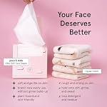 Grace & stella Vêtements jetables pour visage, Ultra-Soft & Serviettes absorbantes pour le visage - XL Wipes de maquillage pour le nettoyage & Suppression du maquillage - Épaisseur & Tissus faciaux sans linte - Végétaux, végétaux (60 Compte)